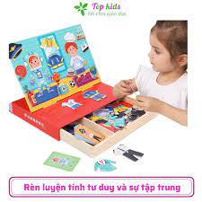 Bộ xếp hình nam châm đồ chơi gỗ cho bé gái 1 2 3 4 5 tuổi bộ lắp ghép thời  trang trò chơi thông minh trí tuệ - TOPKIDS - Đồ