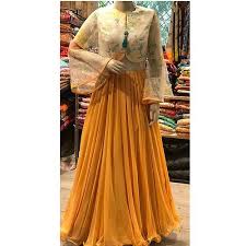 Get latest designer anarkali suits for women at peachmode. Party Wear Floral Bell Sleeves Gown Rs 7347 85 Piece Cynosure By Gauri Id 20966123188