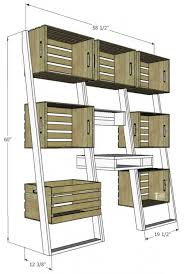 Leaning Crate Ladder Bookshelf And Desk