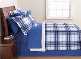 Blue White Plaid Queen Comforter Set