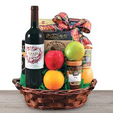 fruit red wine condolence gift basket