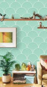 Art Deco Pattern Wallpaper - Seamfoam ...