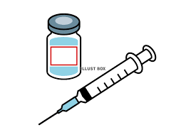 無料イラスト 注射器とワクチン