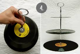 Putting this stand together is insanely simple. Bubby And Bean Living Creatively Diy Tutorial Vintage Vinyl Record Dessert Stand