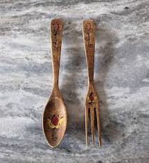 Vintage Wooden Spoon And Fork Wall