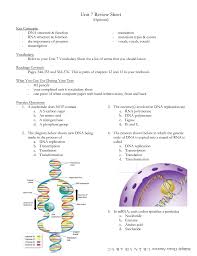 Dna molecule and replication worksheet answers page 53 from dna replication worksheet answer key. Unit 7 Review Sheet Optional Key Concepts Dna Structure
