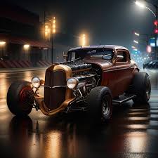 premium photo a red hot rod with the