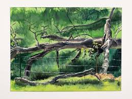 Tree Landscape Watercolor Painting