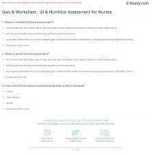 gi nutrition essment for nurses