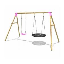 Rebo Wooden Garden Swing Set With