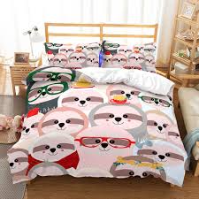 ( 2.7 ) out of 5 stars 7 ratings , based on 7 reviews current price $551.97 $ 551. Zhh Sloth Duvet Cover Sets Kids Bedding Set With Corner Belt Soft Microfiber Girls Boys Children S Quilt Cover Bedding Set 1 Duvet Cover 2 Pillowcases Full Size Buy Online In Antigua And