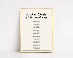 Daily Affirmations Wall Art Positive