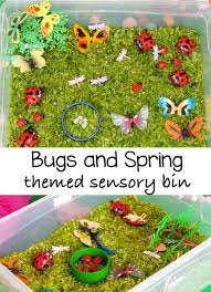 Scratch and sniff names 5 senses activity for preschoolers. Bugs And Spring Themed Activity Sensory Bins Spring Preschool Kids Sensory