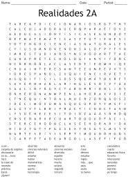 realidades 2a word search wordmint