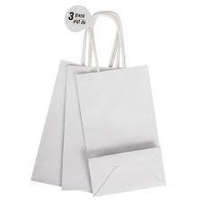         cm White Paper Shopping Bag With Handle    gsm Kraft Paper     Amazon com Amazon com                Count   Size    x     x     Bulk White Kraft Paper  Bags with Handles   Perfect Solution for Baby Shower  Birthday Parties   Gifts     