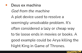 deus ex machina from the machine a