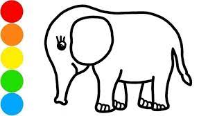 menggambar dan mewarnai binatang gajah