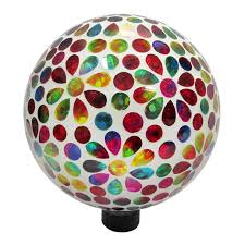 Mosaic Flower Glass Gazing Ball 10