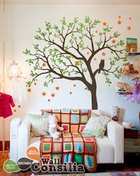 Living Room Tree Decal With Owl House