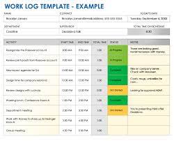 free work log templates with how to