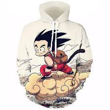 Goku was revealed a month before the dragon ball manga started, in postcards sent to members of the akira toriyama preservation society. Dragon Ball Kid Goku Flying Nimbus Hoodie Animelife