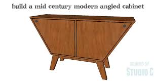 mid century modern angled cabinet
