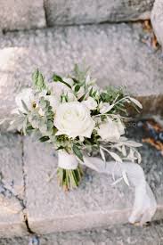 wedding bouquet with white roses for