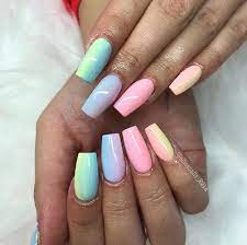 Ahead, we have 25 gorgeous short acrylic nail designs we can't get enough of. Rainbow Pastel Acrylics Colored Acrylic Nails Colourful Acrylic Nails Pastel Nails Designs