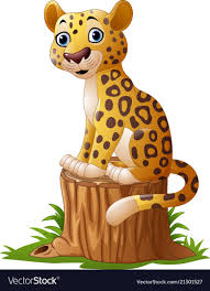 How to draw animals playlist: Cartoon Leopard Sitting On Tree Stump Royalty Free Vector Cartoon Art Drawings For Kids Animal Drawings
