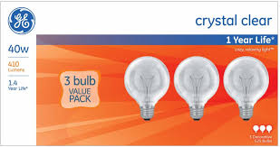 Kroger Ge Crystal Clear 40 Watt Globe Light Bulbs 3 Pack