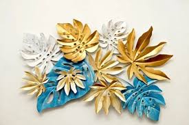 Blue Gold And Silver Metal Wall Decor