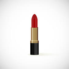 realistic red lipstick on white