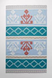 kingsbury geometric blue fringed rug
