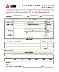 Banquet Event Order Document Free Caption Form Template Special
