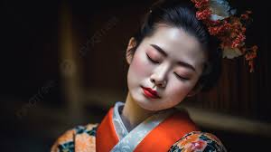 geisha woman wearing a traditional