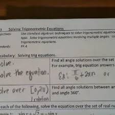 Solving Trig Eq By Quadratic Formula