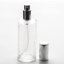 clear cylinder glass bottle with fine