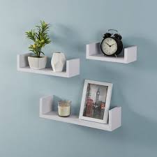 Set Of 3 U Shape Floating Wall Shelve