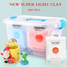 New 12 24 Colors Air Dry Super Light Clay Kids Early Educational Toys Diy Colored Clay Creative Colorful Plasticine 50 100g Bag Modeling Clay Aliexpress