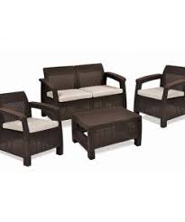 brown resin wicker patio furniture set
