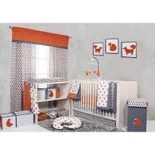 Bacati Playful Foxs Orange Gray Nursery