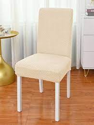 1pc Jacquard Solid Color Chair Cover