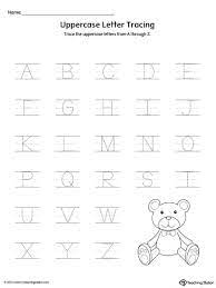 free alphabet uppercase letter tracing