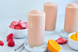 frozen orange and strawberry smoothie