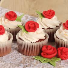 red velvet cupcakes with roses funcakes