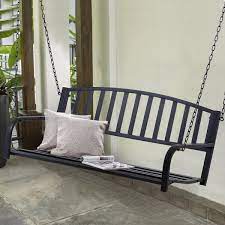 seater outdoor swing chair black
