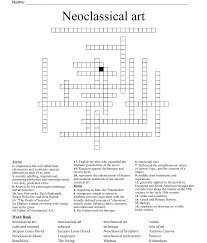 Neoclassical Art Crossword Wordmint