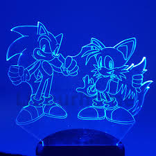 Us 15 86 15 Off Sonic The Hedgehog Night Light 3d Illusion Table Lamp The Hedgehog Sonic Miles Prower Sonic Color Changing Touch Lights In Led Night
