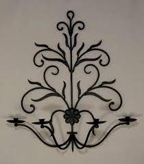 Ornate Wrought Iron Wall Candle Holder