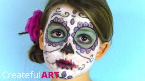pretty sugar skull face paint for kids